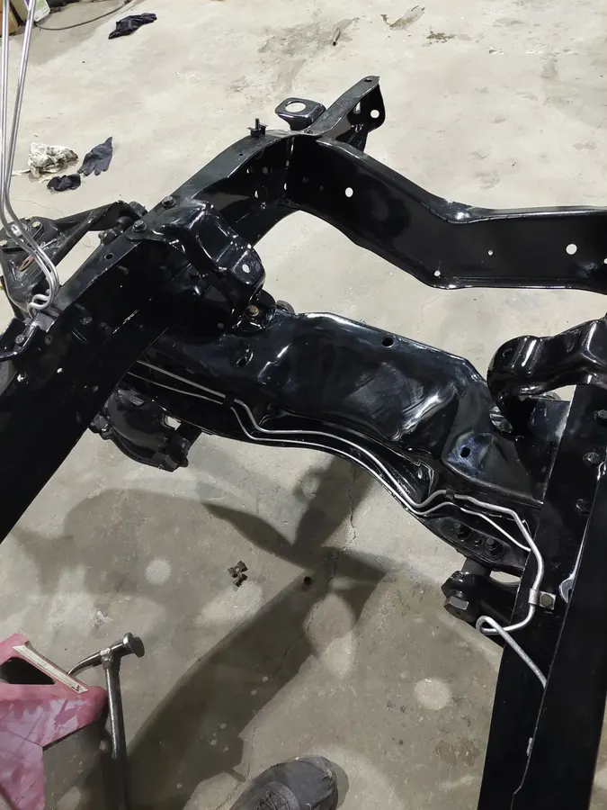 Black suspension and chassis detail