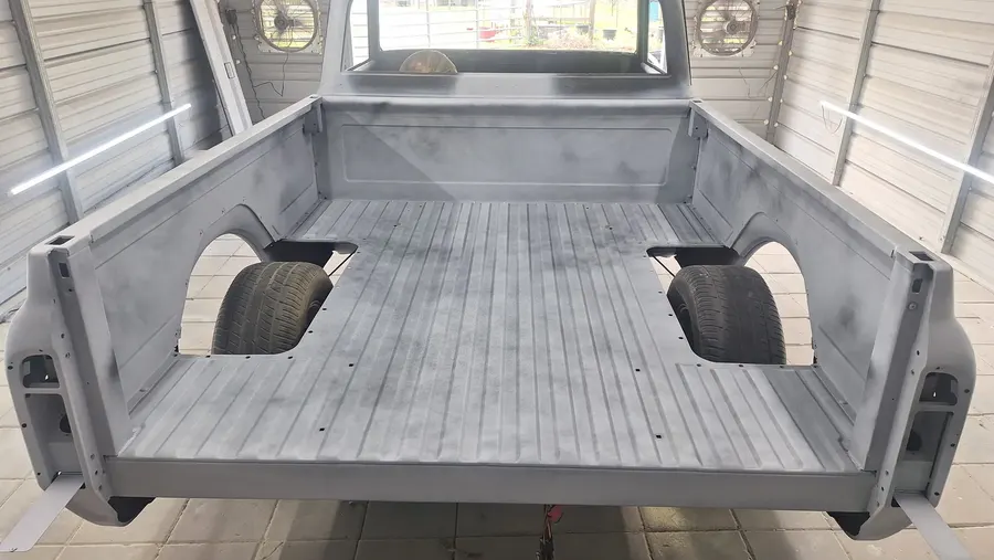 Classic truck bed floor metal work