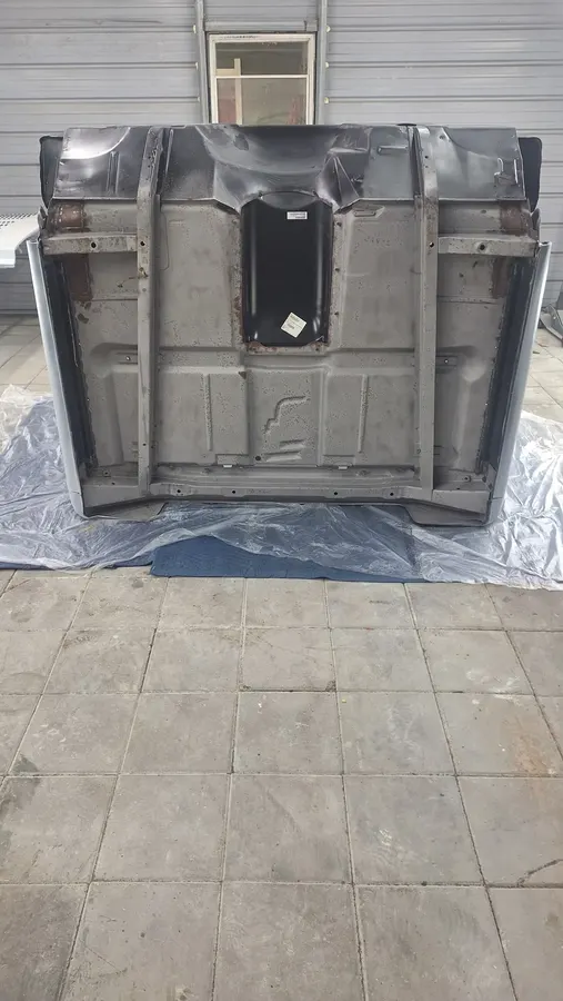 Classic truck tailgate inner panel detail