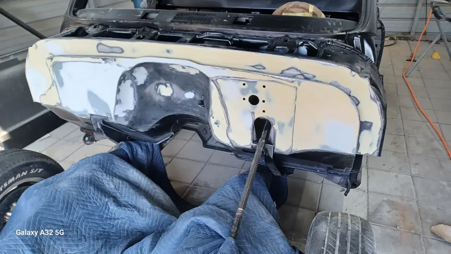 Engine bay and firewall repair detail