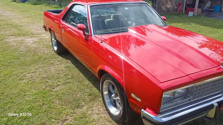 Red muscle car finished exterior